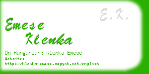 emese klenka business card